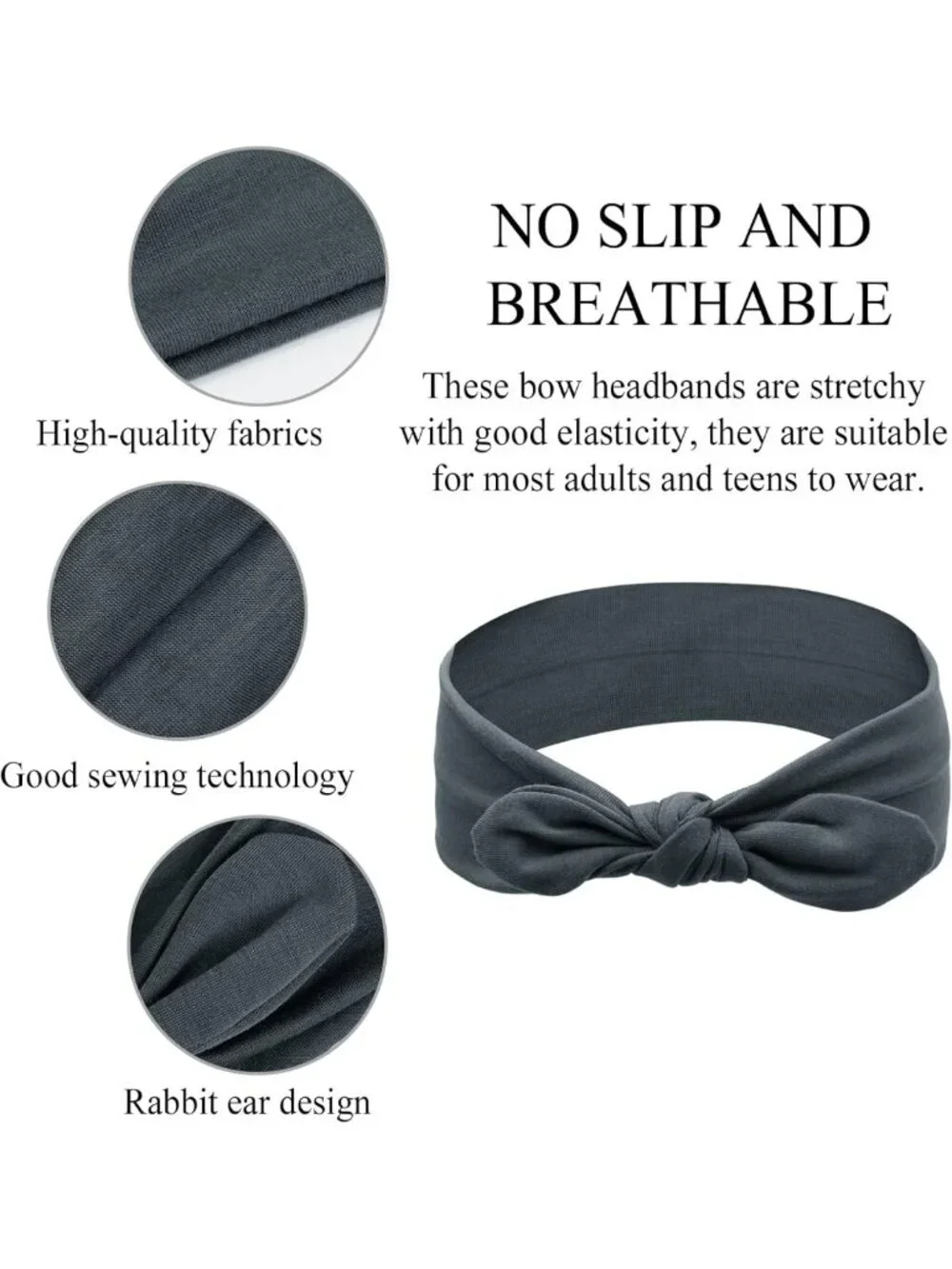 12 Pack Cute Bow Headbands for Women - Elastic Hair Bands, Knotted Turban